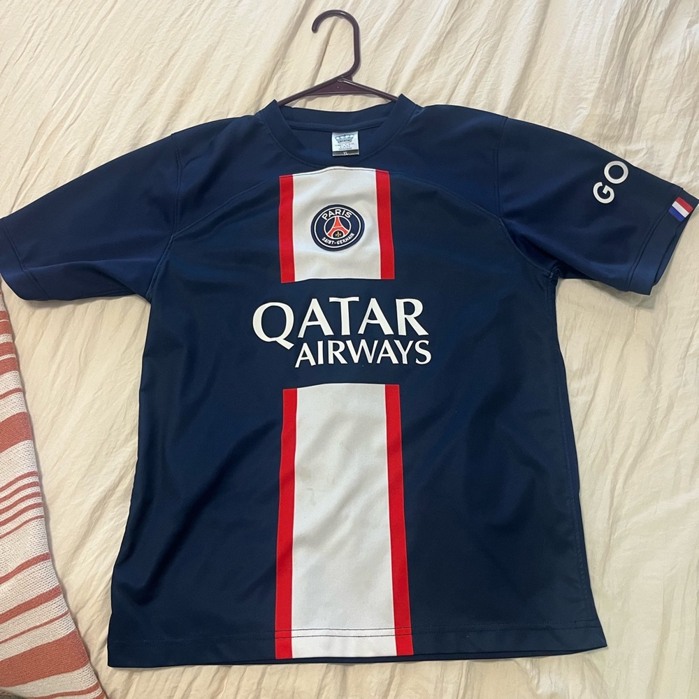 Messi Qatar Navy Blue PSG Soccer Jersey